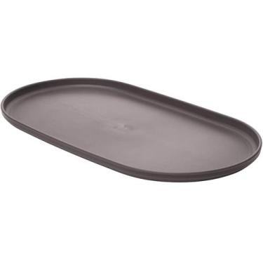Imagem de Kit 6 Travessa Oval Bambu Bandeja Plástico 30x17cm Prato Servir Lines 