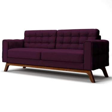 Imagem de Sofá 300cm 4 Lugares Sandero C-292 Veludo Uva - Domi