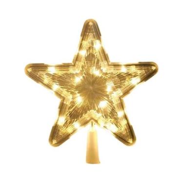 Imagem de Decoração De Árvore De Natal LED De 15cm Com Estrelas Brilhantes Em Br