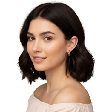 Imagem de Brinco Feminino Mia Argola Semi jóia  Banhado a Ouro  Juliana Prado 38416