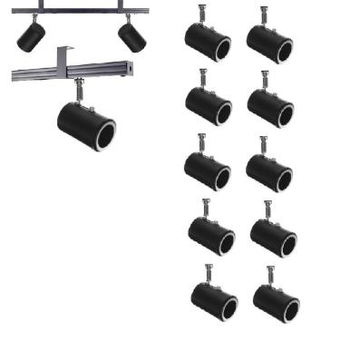 Imagem de Kit 10 Spot Trilho Perfilado Eletro calha Par20 Bulbo OL8