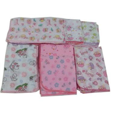 Imagem de Kit 10 Fraldas 4 Toalha Fraldas 2 Cueiros para menina