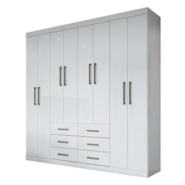 Imagem de Guarda Roupa Casal 8 Portas 6 Gavetas Liverpool Branco - Santos Andirá