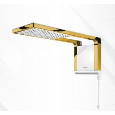 Imagem de Chuveiro Lorenzetti Acqua Storm Branco  Dourado Brilho  220v, Branco, 