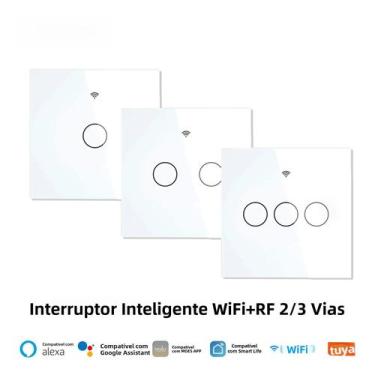 Imagem de Interruptor De Luz De Parede WiFi Touch RF433 Com Controle Remoto Sem 