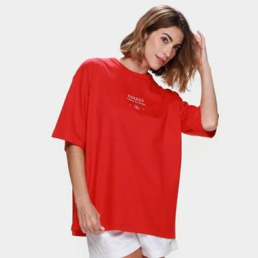 Imagem de Camiseta Colcci Casual Feminina, Vermelho, EP