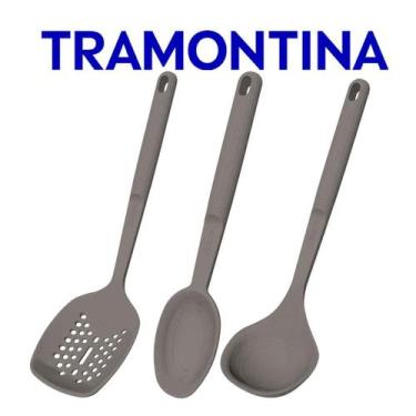 Imagem de Jogo De Utensílios Tramontina Softta Em Silicone 3 Peças  Escumadeira 