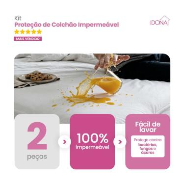 Imagem de Kit 2 Protetores de Colchão 100% Impermeável em Malha Confort Solteiro, Casal, Queen e...