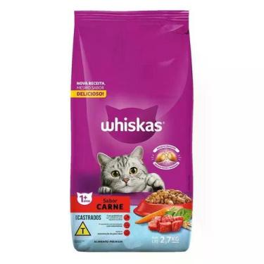 Imagem de Ração Para Gatos Castrados Carne Pacote 2.7kg - WHISKAS