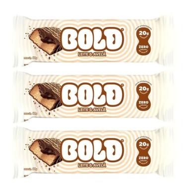 Imagem de Kit 3 Bold Barra de Proteína Leite & Avelã contendo 3 unidades