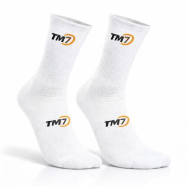 Imagem de Meia Cano Médio para Vôlei TM7 Sports -, Branco, 43/46