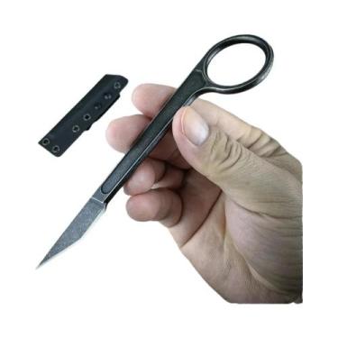 Imagem de Faca Tática De Pescoço Pequena Com Chaveiro, Ferramenta EDC De Lâmina 