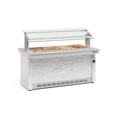 Imagem de Buffet Quente Branco e Mármore GBTA175BR 8 Cubas 220v Gelopar - N/D