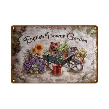 Imagem de Placa De Metal Vintage Com Flores Para Decoração De Parede De Jardim, 
