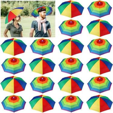 Imagem de Chapéu de guarda-chuva Kacctyen, pacote com 20 unidades Rainbow, 53 cm