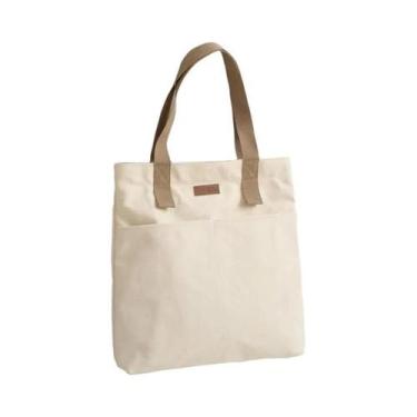 Imagem de Bolsa Tote De Lona Para Mulheres Com Grande Capacidade, Cor Sólida, Ca