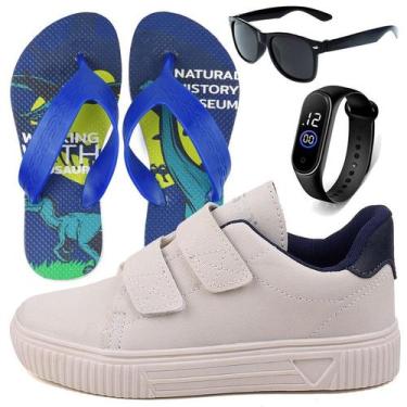 Imagem de Sapatenis Infantil Sapatilha Calce Facil Casual Social LIGHT + Chinelo