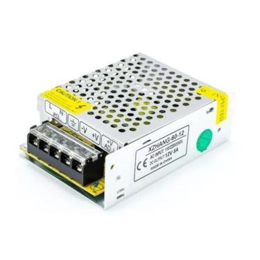 Imagem de Fonte Chaveada 12V 5A para PC Câmeras Fita LED Som Automotivo Bivolt Prata OEM