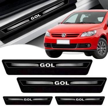 Imagem de Kit 8 Peças Soleira Adesivo Porta Vw Gol 4 Portas G5 G6 G7 - Emblema T