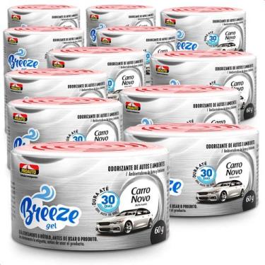 Imagem de Kit 12 Cheirinhos Aromatizantes Breeze Gel Carro Novo Proauto 60g