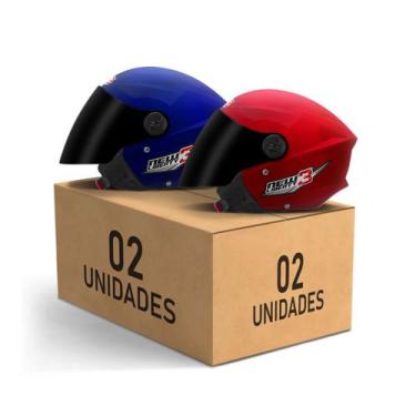 Imagem de Kit 2 Capacetes New Liberty 3 Aberto Viseira Fumê Pro Tork Masculino F