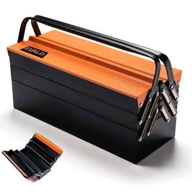 Imagem de Caixa de Ferramentas Sanfonada 5 Gavetas 50 CM Reforçada Laranja e Preto EVALD By TRAMONTINA