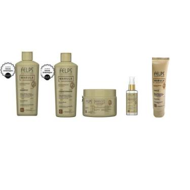 Imagem de Kit Felps Marula Shamp+Cond. 250ml+Masc 300g+Leave-in + Óleo