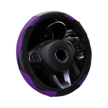 Imagem de Capa De Volante De Carro Em Couro PU Antiderrapante E Respirável Em Fi