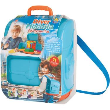 Imagem de Mochila de Ferramentas Infantil Diver Mochila Ferramentas com Bancada e Acessórios para...