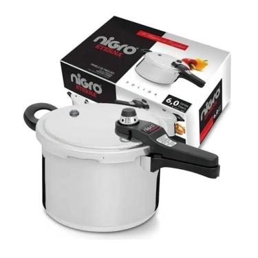 Imagem de Panela De Pressão Nigro Eterna Original 6L Polida Fechamento Externo 6