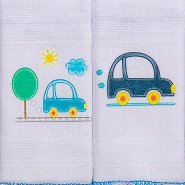 Imagem de Pano de Boca Luxo Liso com Puff e Overlock 34cm x 34cm - Fraldas Incom