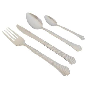 Imagem de Faqueiro 24 Peças Aço Inox Monobloco Cabo Canelado Oceano - Fullfit