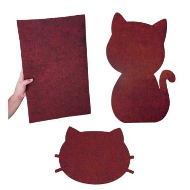 Imagem de Arranhador para Gatos Adesivo de Carpete Kit Modelos - AgentePet, Verm