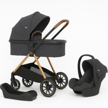 Imagem de Carrinho de Bebê Florence Com Bebê Conforto e Base Veicular Preto Estr