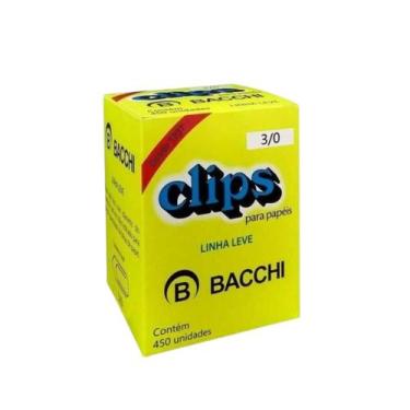 Imagem de Caixa com 450 clips galvanizados 3/0 clipes bacchi novos +NF
