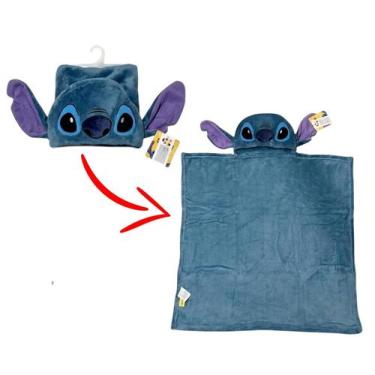 Imagem de Manta Cobertor Para Bebê Com Capuz Stitch Azul Do Desenho Filme Infant