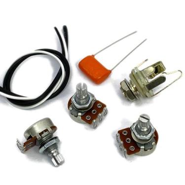Imagem de Kit de Elétrica Para Baixo Tipo Jazz Bass JBA4 Potenciômetros Alpha + 