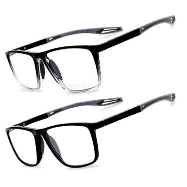 Imagem de JixGien 2 Pares de Óculos de Leitura Masculinos, Estilo Esportivo TR90