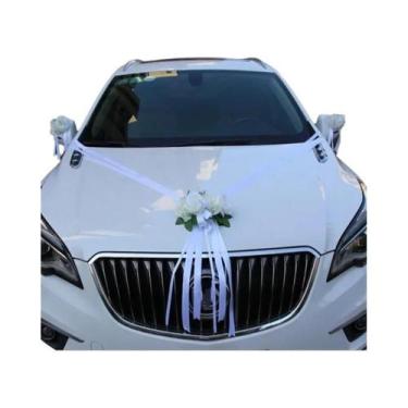 Imagem de Conjunto de flores de simulação de casamento para decoração de carro -