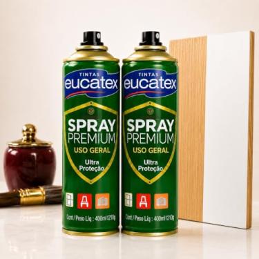 Imagem de 2 Tinta Spray P/Pintar Moveis Metal Plastico Mdf Eucatex (BRANCO FOSCO)