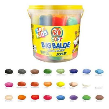 Imagem de Massinha Modelar Soft ACRILEX Big Balde 1,5kg 30 Unidades Cores Sortid