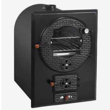 Imagem de Forno a Lenha de Embutir Inox Interno 100cm Frente Preta - Pátria