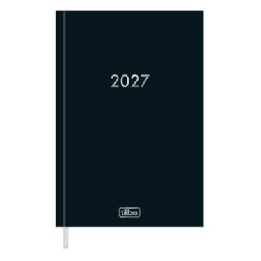 Imagem de Agenda Executiva Costurada Capa Dura Milano 2027 - Preta - 12,3x16,6cm