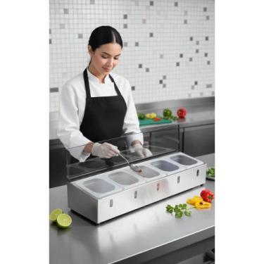 Imagem de Condimentadora Profissional 6 Cubas Inox Refrigerada - Congratulations