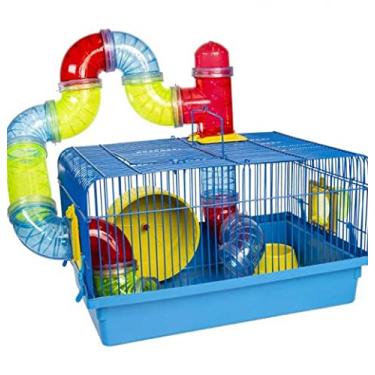 Imagem de Gaiola Hamster Tubo Luxo Azul Jel Plast