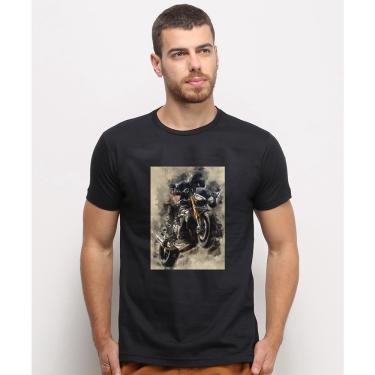 Imagem de Camiseta masculina Preta algodao Desenho Moto Trumph Speed triple