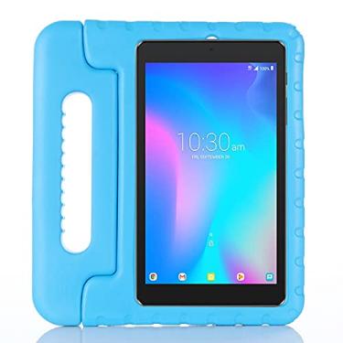 Imagem de Capa infantil para Alcatel Joy Tab 8" 9029W e Alcatel 3T 8" 9027W e Alcatel A30 8" 9024W, suporte leve de espuma de EVA para proteção contra quedas (azul)