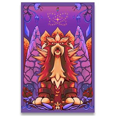 Imagem de Poster Decorativo 42cm x 30cm A3 Brilhante Pokémon Entei