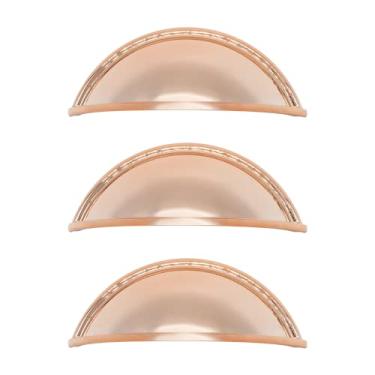 Imagem de Kit 3 Puxador Concha Puxadores De Gaveta Moveis Armario (Rose Gold)