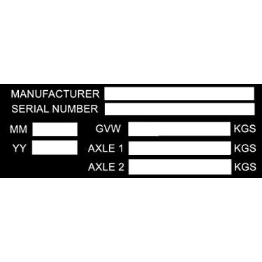 Imagem de beyondcity Placa de vinil para trailer com identificação de peso para plantas em branco (140 mm x 50 mm preto)